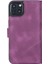 Apple iPhone 13 Uyumlu Deri Cüzdanlı Kılıf Rustik Mor 3
