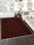 Siyah Zemin Kırmızı Geometrik Halı – Etnik Stil | Kaymaz Taban, Yıkanabilir, Evcil Dostu 1
