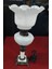 Çap 21CM Yükseklik 46CM Beyaz Opal Cam Metal Lamba Klasik Kablolu Tuşlu 1 Adet 1