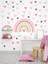 Soft Pembe Tonlarda Gökkuşağı ve Kalpler Bebek Çocuk Odası Duvar Sitcker 2