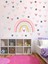 Soft Pembe Tonlarda Gökkuşağı ve Kalpler Bebek Çocuk Odası Duvar Sitcker 4