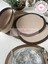 7 Parça Set Oval Krem Kahve Gold Detaylı Tress Supla Amerikan Servis Hediyelik 5