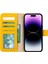 Apple iPhone 15 Pro Max Uyumlu Deri Cüzdanlı Kılıf Mwwn FL12 Sarı 2