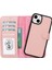 Apple iPhone 15 Plus Uyumlu Deri Cüzdanlı Kılıf Mwwn Nu2 Pembe 5