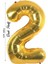 Folyo Balon 2 Rakamı Helyum Balon 100 cm Gold Renk - 2 Yaş Balonu - 2 Rakam Balon - 40 Inch 1