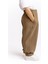 Paça ve Belden Kapalı A Pile Keten Pantolon 2-7 Yaş Caramel 2