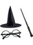 Harry Potter Siyah Şapkası Harry Potter Gözlüğü Harry Potter Asası 3 Lü Set 1
