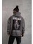 Erkek Baskılı Kapüşonlu Sweat - Gri 3