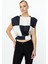 Arka Kısmı Bağlamalı Kareli Crop Bluz Siyah 03104 1