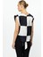 Arka Kısmı Bağlamalı Kareli Crop Bluz Siyah 03104 2