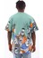 Unisex Oversize Baskılı Bisiklet Yaka T-Shirt - Mint Yeşili 2