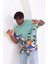 Unisex Oversize Baskılı Bisiklet Yaka T-Shirt - Mint Yeşili 5