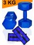 3 kg Dambıl ve 1 kg Bilek Agırlık Seti, 2X3KG Dambıl Dumbell Set 1KGX2ADET El Ayak Ağırlığı Spor Se 3