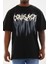 Unisex Baskılı Oversize T-Shirt - Siyah 1