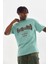Unisex Baskılı Oversize T-Shirt - Mint Yeşili 4