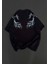 Unisex Bisiklet Yaka Baskılı Oversize T-Shirt - Siyah 5