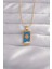 316L Çelik Gold Renk Mavi Mineli Güneş Model Tarot Kolye - Lisinya 1