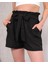 Kuşaklı Keten Şort Siyah S255265 1