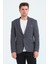 Erkek Slim Fit Blazer Ceket Lacivert Beyaz 2
