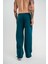 Unisex Boru Paça Baggy Eşofman Pantolon - Koyu Deniz Yeşili 5