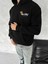 Kışlık Üç Iplik Kapüşonlu Sweatshirt - Siyah 1