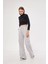 Kargo Cepli Palazzo Oversize Kesim Iki Iplik Bol Paça Eşofman Altı Pantalon - Gri 2