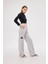 Kargo Cepli Palazzo Oversize Kesim Iki Iplik Bol Paça Eşofman Altı Pantalon - Gri 4