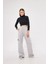 Kargo Cepli Palazzo Oversize Kesim Iki Iplik Bol Paça Eşofman Altı Pantalon - Gri 5
