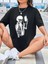 Baskılı Kadın T-Shirt - Siyah 2