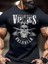 20/1 Penye Compack Vikings Valhalla Baskılı Oversize Bisiklet Yaka T-Shirt - Siyah 1