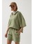 Oversize Lazer Kesim Bisiklet Yaka T-Shirt 4