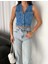 Kot Jeans Kadın Yelek - Mavi 5