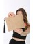 Baghashtag Siyah Püsküllü Jüt Clutch Bez Çanta 3