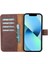 Apple iPhone 13 Pro Max Uyumlu Deri Cüzdanlı Kılıf Antik Kahve 4