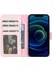 Apple iPhone 13 Mini Uyumlu Deri Cüzdanlı Kılıf Nu2 Pembe 2