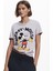 Bisiklet Yaka Baskılı Beyaz Kadın T-Shirt 25SWTKAI 2