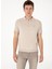 Polo Yaka Slim Fit Gri Erkek Kazak Helın-K 1