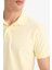 %100 Pamuk Slim Fit Dar Kesim Polo Yaka Kısa Kollu Pamuklu Nakışlı Pike Tişört E2633AX25SM 5