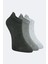 3'lü Gri Tonları Özel Topuk Teknolojili Viskon Kadın Patik Çorap 2
