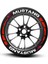 Mustang Yazılı Kırmızı Şeritli Motosiklet ve Otomobil Lastik Yazısı Sticker Yapıştırma 2