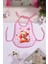 Ekose Pembe Bear Desenli Sıvı Geçirmez Armut Önlük 1
