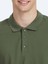 Haki Düz Polo Yaka %100 Pamuk T-Shirt 4