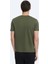 Haki Düz Bisiklet Yaka %100 Pamuk T-Shirt 4