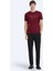 Bordo Baskılı Bisiklet Yaka %100 Pamuk T-Shirt 2
