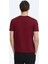 Bordo Baskılı Bisiklet Yaka %100 Pamuk T-Shirt 4
