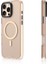 iPhone 16 Pro Kılıf M-Safe Şarj Özellikli Parlak Cam Yüzey Youngkit Gemstone Clear Serisi Gold 5