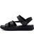 Mr White Yan Atkılı Hakiki Deri Kadın Sandalet Siyah 2