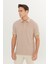 AC&Co / Altınyıldız Classics Erkek Çekmeyen Pamuklu Kumaş Regular Fit Rahat Kesim Vizon Kıvrılmaz Polo Yaka Cepli Tişört 3