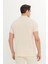 AC&Co / Altınyıldız Classics Erkek Çekmeyen Pamuklu Kumaş Slim Fit Dar Kesim Açık Bej-Beyaz Kıvrılmaz Polo Yaka Tişört 5