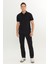 %100 Pamuk Regular Fit Normal Kesim Siyah Polo Yaka Tişört 3